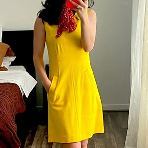 Yellow midi dress with Pockets
